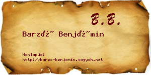 Barzó Benjámin névjegykártya