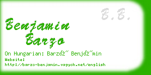 benjamin barzo business card